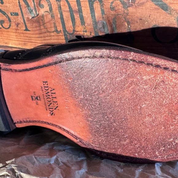 Allen Edmonds Black Leather Wingtip Boots